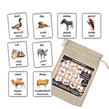 Load image into Gallery viewer, Farm Animals Flash Cards - 27 Laminated Flashcards | Homeschool | Montessori Materials | Multilingual Flash Cards | Bilingual Flashcards - Choose Your Language (Malayalam + English)
