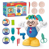 Barber Shop Play Dough Tools Toys Set for Kids,4 Stylish Hair Hoods for Boys and Girls Gift and Kids Ages 3+