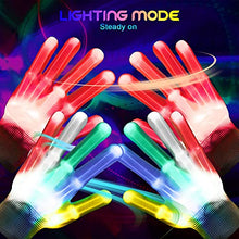 Load image into Gallery viewer, 2 Pairs Kids LED Finger Light Gloves LED Festival Light Glove for 3-12 Fingertips Flashing Birthday Party (Rainbow, Red)
