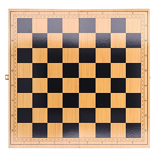Wooden Chess, Wooden Durable Folding Chess Educational Foldable for Outdoor Camping Travel for Home Party for Children for Adults