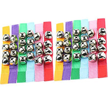 Load image into Gallery viewer, KESYOO 12pcs Christmas Jingle Bells Bracelet Rainbow Musical Rattle Bells Christmas Santa Jingle Bells for Infant Kids Christmas Party Goodie Bag Favors
