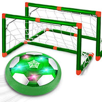 Hover Soccer Ball Christmas Stocking Stuffers for Kids Toys Rechargeable Floating Football Set with 2 Goal Air Soccer LED Light Foam Bumper Christmas Toys for Boys Girls Indoor Outdoor Sport Games