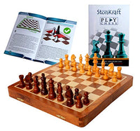 StonKraft Wooden Chess Game Board Set with Magnetic Wood Pieces, 12 X 12 Inch