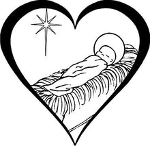 Load image into Gallery viewer, Baby Jesus Heart Rubber Stamp by DRS Designs

