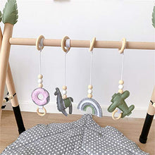 Load image into Gallery viewer, Baby Wooden Play Gym, Baby Fitness Rack Detachable Exercise Frame Rattle Rings Sensory Toy Activity Gift Hanging Pendant Exerciser Toys for Newborn Infant
