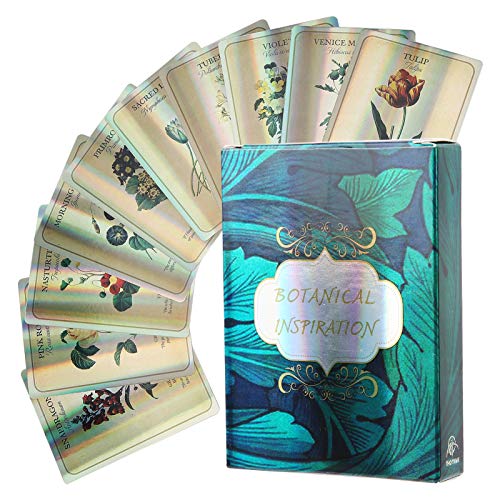Classic Tarot Cards Deck | 78 Card Tarot Set for Beginners | Botanical Inspirition Oracle Cards Desktop Game Divination Playing Cards for Home Party/Family Fun/Friends Gathering(3.7 x 2.6in)