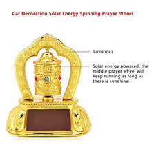Load image into Gallery viewer, Qiilu Car Spinning Prayer Wheel, Tibetan Tibet Buddhist Solar Energy Spinning Prayer Wheel for Car Interior Decoration
