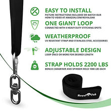 Load image into Gallery viewer, EASY HANG (4FT) TREE SWING STRAP X1 - Holds 2200lbs. - Heavy Duty Carabiner - Bonus Spinner - Perfect for Tire and Saucer Swings - 100% Waterproof - Easy Picture Instructions - Carry Bag Included!
