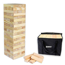 Load image into Gallery viewer, Festival Depot 60 Pieces Classic Giant Tumble Tower Jumbo Pine Wooden Stacking Blocks Set with Carrying Bag from 2 Feet to Over 5 Feet for Adult and Family Timber Game
