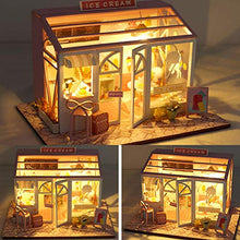 Load image into Gallery viewer, WYD Food and Play Shop Series Dollhouse Kit,Assembled Toy Houses with Funiture Model Kits for Sushi Shop/Ice Cream Shops/ Dessert Shop 3D Creative Birthday New Year DIY Gift Present (Ice Cream Shop)

