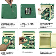 Load image into Gallery viewer, Brekya Mini ATM Piggy Bank Security Machine Best Gift for Kids,Electronic Code Piggy Bank Money Counter Safe Box Coin Bank for Boys Girls Password Lock (Camouflage Green)
