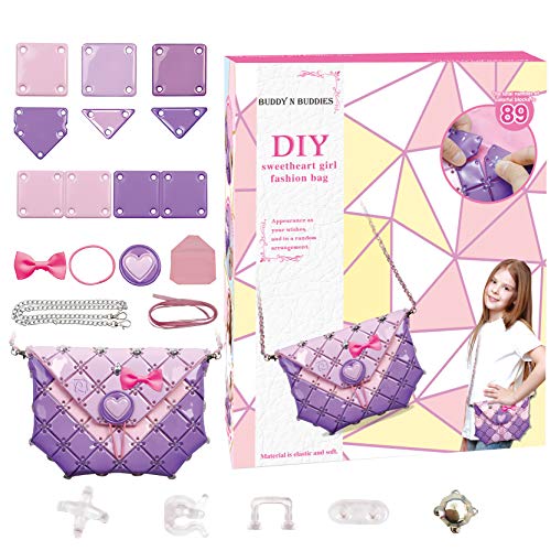 Buddy N Buddies Make Your Own Fashion Bag for Girls Age 6-10 Years Old, DIY Kits for Girls. DIY Bag for Girls, Fun Arts & Craft Activity for Girl (Purse)