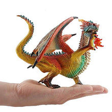 Load image into Gallery viewer, Realistic Dragon Model Plastic Flying Dragon Figurines Gifts for Collection. Realistic Hand Painted Toy Figurine for Ages 3 and Up (Flame-Breathing Dragon-B)
