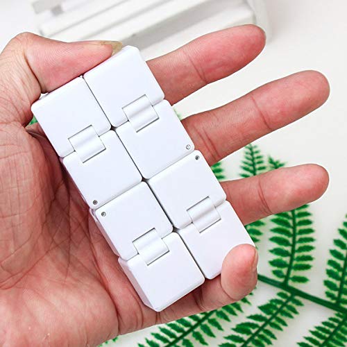 Crazy Cube 2x2 Infinite Cube Relieve Pressure Cube, Classic Color Educational Toys (Color : White)