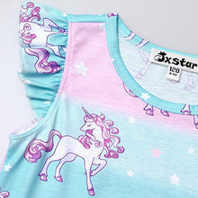 Load image into Gallery viewer, Star Unicorn Nightgowns Matching Girls&amp;Dolls Flutter Sleeve Pajamas Pjs,Size 10 11
