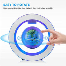 Load image into Gallery viewer, Spolehli Magnetic Levitation Globe, 4 Inch Levitation Floating Globe with LED Lights, World Map Globe with Round Shape Base, Good Gifts for Students Men Fathers Teachers Birthday Gift Present (Blue)
