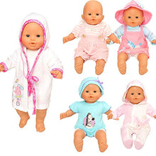 Load image into Gallery viewer, Miunana 5 Sets 14-16 inch Doll Clothes Outfit Pajamas for Doll Clothes, 15 Inch Doll and for 15 Inch Girl Doll Outfits 2 Years Old Doll

