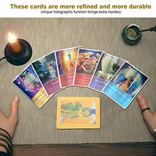 Load image into Gallery viewer, Tarot Card, 45 Tarot Cards Unique Holographic Flash Fate Divination Card Travel Portable Future Telling Game Tarot Cards Deck Safe Durable Table Card Game with Box for Beginner(Archangel Oracle Cards)
