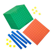 Load image into Gallery viewer, hand2mind Differentiated Base Ten Blocks Clings for Teachers, Flat Demonstration Base Ten Clings, Learn Place Value, Number Concepts, and Counting, Homeschool Supplies (131 Pieces)
