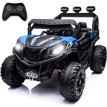 Load image into Gallery viewer, sopbost 4WD Ride On Car for Kids Ride On Truck with Parental Remote Control 12V Electric Motorized Off-Road UTV Single Seater Ride On Toy for Toddlers Boys Girls, Blue
