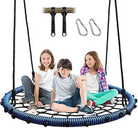 Saucer Tree Swing for Kids Adults, 750lb Weight Capacity 40 Inch Swing Set Outdoor Rope Tree Swing with Big Saucer 2pcs 10ft Tree Hanging Straps, Blue
