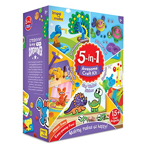 Imagimake 5-in-1 Awesome Craft Kit - Creative Toy & DIY Set for Kids - 5 Years & Above, Multicolour