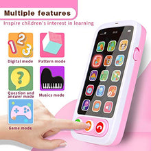 Load image into Gallery viewer, Byserten Baby Phone, Baby Cell Phone Toy with Lights &amp; Music, 12 Months Early Learning Educational Toys, Sensory Toys for Toddlers 2 3 4 Year Old Kids Boys and Girls Gifts Pink
