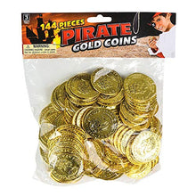 Load image into Gallery viewer, Mozlly Novelty Pirate Gold Plastic Coins - Bulk Fake Money Pretend Toy Tokens for St Patricks Day, Casino or Mardi Gras Themed Parties or Leprechaun Pot of Gold Trap Supplies for Kids (144pc Set)
