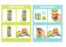 Load image into Gallery viewer, Tookyland Wooden Blocks Stacking Game-Colorful Classic Tumbling Tower Balancing Game with Animal Patterns for Kids Age 3+, 24 Animal Cards, 2 Dices and 2 Gavels Included (82PCS)

