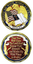 Load image into Gallery viewer, Wings As Eagles Isaiah 40:31 Challenge Coin
