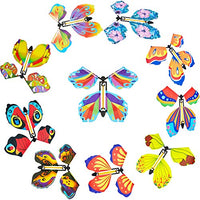 10 Pieces Magic Fairy Flying Butterfly Card Wind up Butterfly Rubber Band Flying Butterfly Surprise Flying Paper Butterflies Set for Party Playing Decorations (Colorful Style)