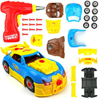 Big Mo's Toys 661-184 Build Your Own Race Car - STEM Toy Racing Car for Kids Gift, Yellow