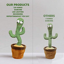 Load image into Gallery viewer, SFOOS Dancing Cactus, Cute and Funny Singing Cactus, Interesting Early Education Cactus Plush Toy, Dance + Singing + Recording + LED Lighting (120 Songs) Children&#39;s Gifts
