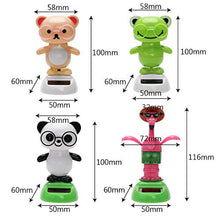 Load image into Gallery viewer, Zereff Solar Powered Cute Swinging Animals Car Ornament Dashboard Decoration Abs Bobble Head Flip Flap Bear Panda Frog Car-Styling - (Color Name: Panda)
