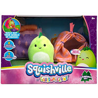 Squishville by Squishmallows Mini Plush Room Accessory Set, 2 Danny Mini-Squishmallow and 2 Plush Accessories, Marshmallow-Soft Animals, Camping Toys