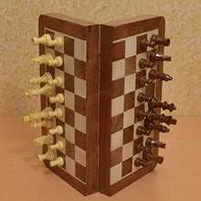 Load image into Gallery viewer, HMEI Magnetic Travel Pocket Chess Set with 10x10 Inch Folding Game Board Handmade in Fine Yellow Poplar Wood 34 Chess Pieces for Kids International Chess Gifts (Color : Chess Set)
