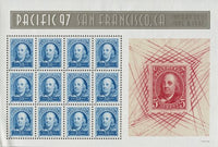 BENJAMIN FRANKLIN ~ STAMP COLLECTING ~ SOUVENIR SHEET of 12 x 50 US Postage Stamp SCOTT # 3139