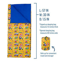 Load image into Gallery viewer, Wildkin Kids Original Sleeping Bag for Boys and Girls, Features Elastic Storage Strap &amp; Storage Bag,Perfect Size for Slumber Parties, Camping &amp; Overnight Travel,BPA-free,Olive Kids(Under Construction)
