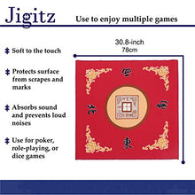 Load image into Gallery viewer, Jigitz Red Game Mat with Case - Classic Chinese Mahjong Table Mat - 30.8 x 30.8in Felt Table Cover Mahjong Mat

