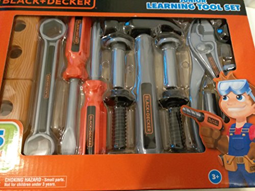 Black & Decker Jr. Learning Tool Set (15-Piece) B & D Tools and Accessories Just Like Daddys'