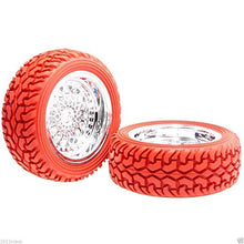 Load image into Gallery viewer, RC 2084-8019 Wheel Rim Offset:9mm Rally Tires Red For HSP 1:10 On-Road Rally Car
