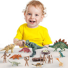 Load image into Gallery viewer, 26 PCs Dinosaur Toys for Kids and Toddlers, Realistic Dino Figures People Figures, Dinosaur Playset for Party Favors, Boys, Girls, Easter Egg Fillers, Easter Basket Stuffers

