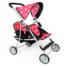 Load image into Gallery viewer, The New York Doll Collection First Doll Twin Stroller   Cutest Heart Design Baby Doll Strollers   Gr
