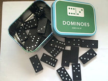 Load image into Gallery viewer, Metal Tin of 28 Wooden Dominoes
