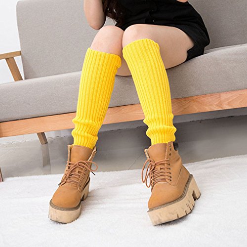 GUAngqi Autumn and Winter Ladies Leggings Knee Socks Leg Warmer Boot Socks Cover,Yellow