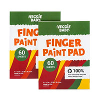 Veggie Baby Art Paper Pad 2-Pack for Finger Painting, Drawing and Coloring, 60 Sheets, Kids and Toddlers Multimedia Paint Use, Unwaxed Heavy Stock for Crayons and Projects