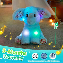 Load image into Gallery viewer, BSTAOFY 12 Musical Light Up Elephant Plush Toy Floppy LED Stuffed Animals Lullabies Nightlight Bedtime for Kids Birthday for Toddlers, Blue
