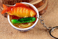 Lingduan Artificial Lifelike PVC Flower Bowl Noodles Cellphone Bag Strap Pendant Key Chain Boys Girls Toy Gift Simulation of Chinese Food (5)