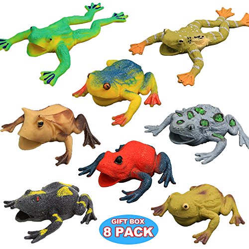 Frog Toys,12 Pack Mini Rubber Frog Sets,Food Grade Material TPR Super  Stretches,with Gift Bag and Learning Study Card,Realistic Frog Figure Toys  for Boy Kids Bathtub : : Toys & Games