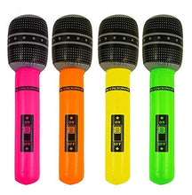 Load image into Gallery viewer, Spinbit Inflatable Microphone Blow Up Fancy Dress Party Disco Musical Accessory Pack of 4
